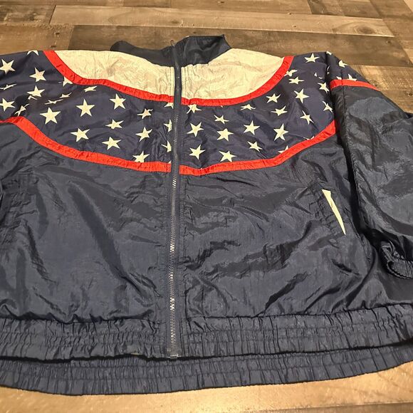 Vintage Pro Spirit American Flag Track Jacket Men’s Sz 2XL Runs Short - Picture 2 of 10